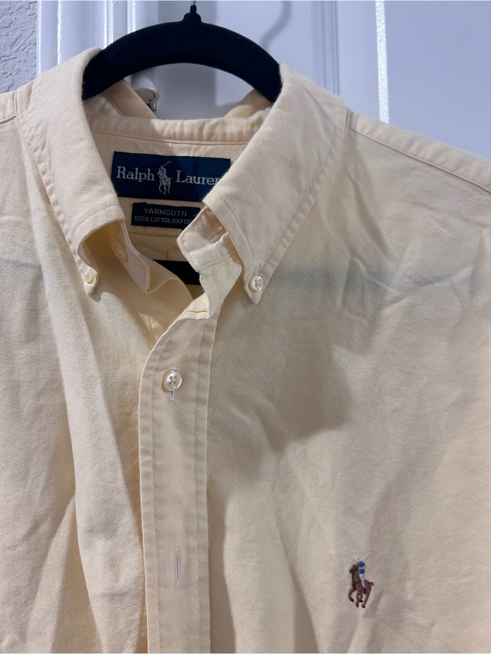 Ralph Lauren Button-Down Dress Shirt in Pale Yellow